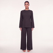 The slit linen coord - Black [PREORDER]