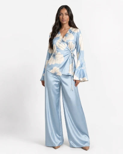 Floral Cross Tie Coord Set | Pashmina Edit