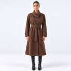 Funnel Coat in  Suede -Chocolate