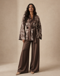 Heavy Satin Kimono 3-Piece Set | Pashmina Edit - BERBISH