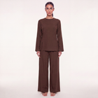 The slit linen coord - Chocolate [PREORDER]