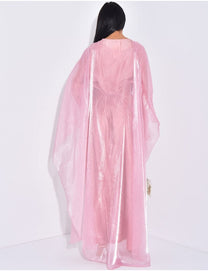 Two piece set  tie back Dress with mesh cape - BERBISH