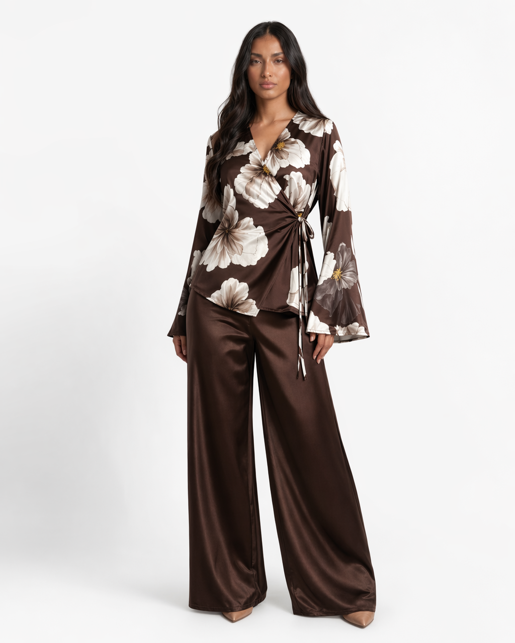 Floral Cross Tie Coord Set | Pashmina Edit - BERBISH