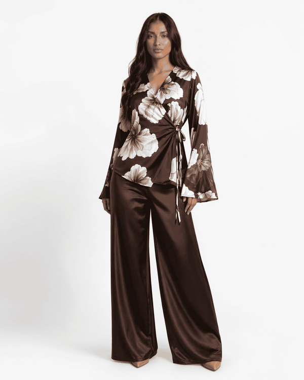 Floral Cross Tie Coord Set | Pashmina Edit