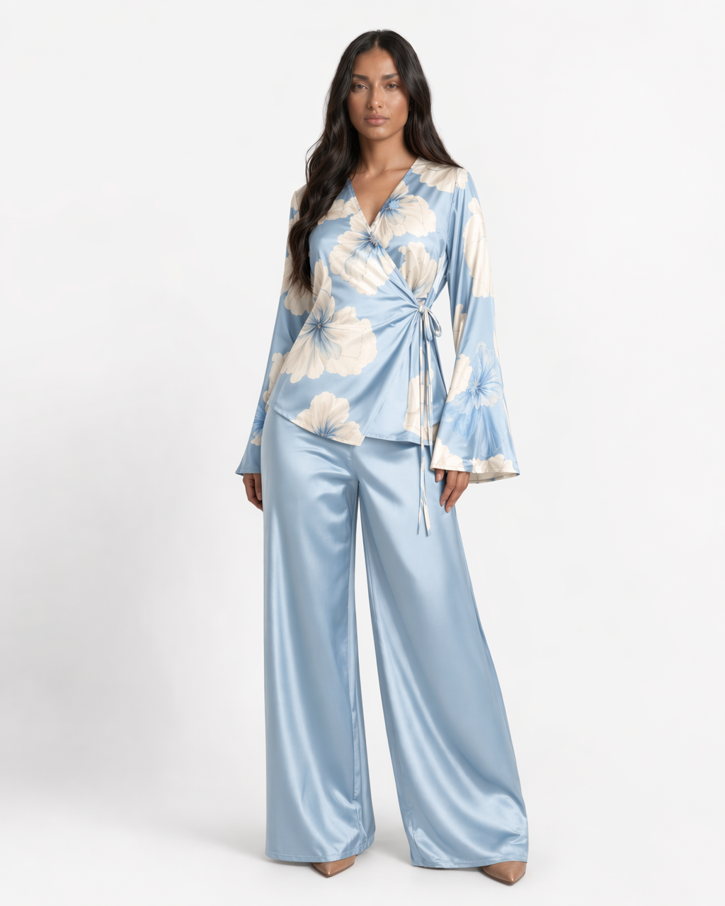 Floral Cross Tie Coord Set | Pashmina Edit - BERBISH
