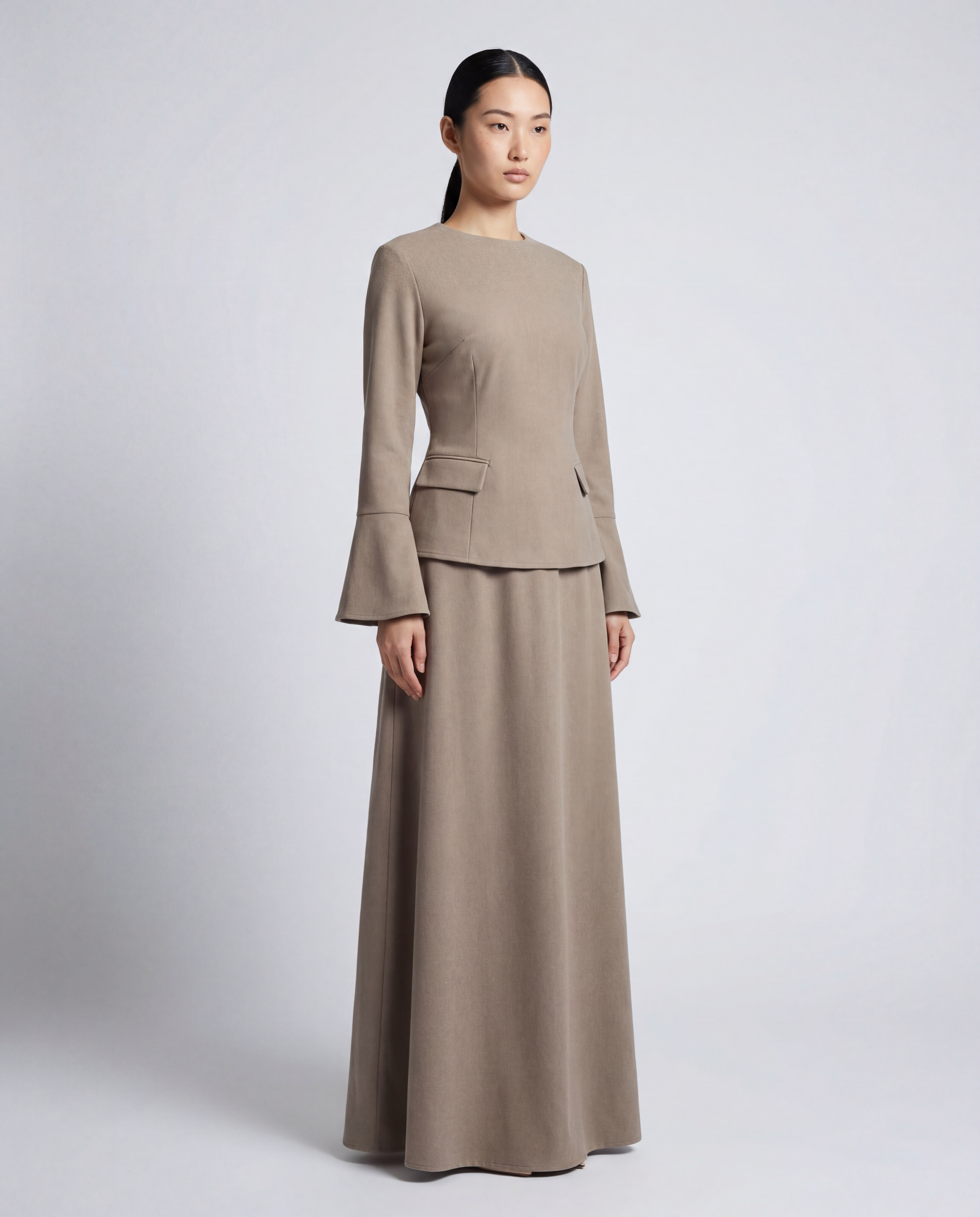 Tie Back Skirt Set with Pocket Details - BERBISH