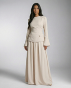 Tie Back Skirt Set with Pocket Details - BERBISH