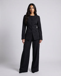 Button Top &amp; Wide Leg Trouser Coord Set - BERBISH