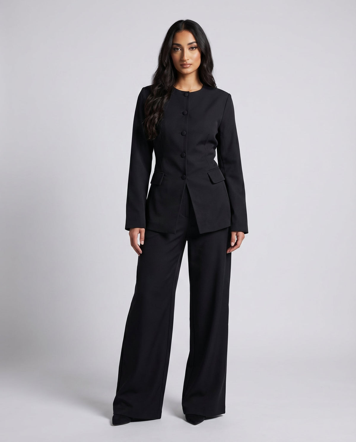 Button Top &amp; Wide Leg Trouser Coord Set - BERBISH