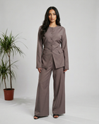Button Top &amp; Wide Leg Trouser Coord Set - BERBISH