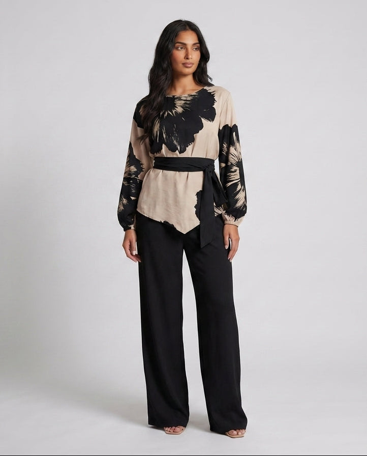3-Piece Floral Balloon Sleeve Set - BERBISH