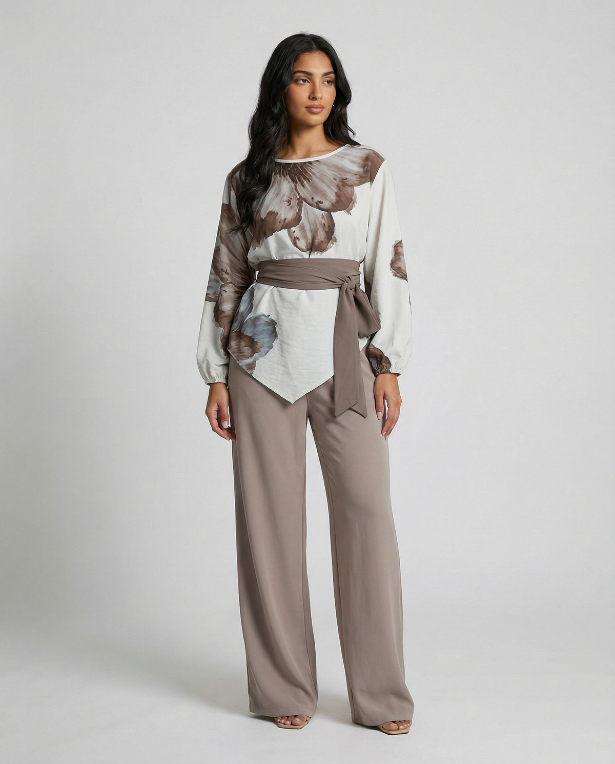 3-Piece Floral Balloon Sleeve Set - BERBISH