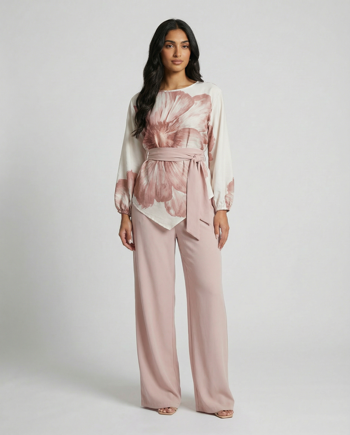 3-Piece Floral Balloon Sleeve Set - BERBISH