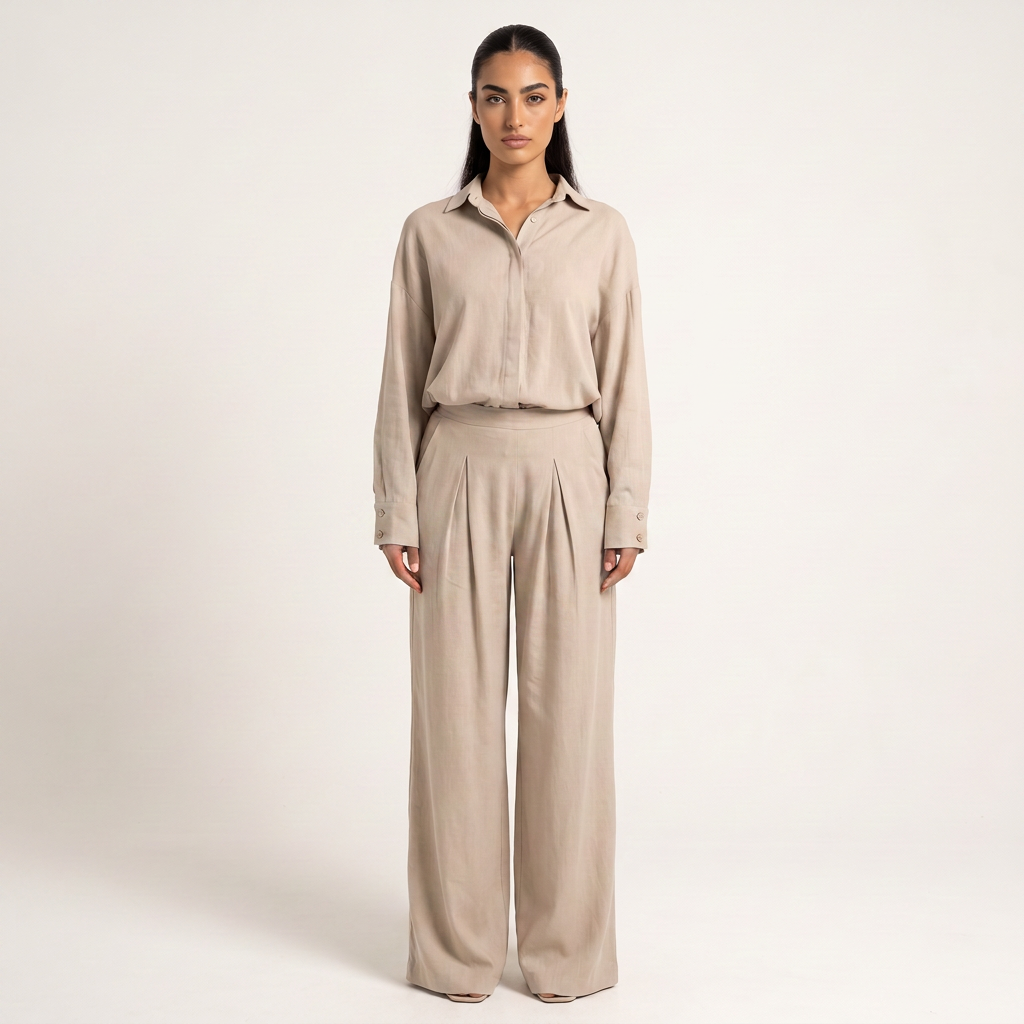 Button shirt coord-linen edit