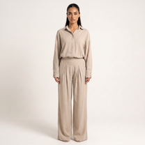 Button shirt coord-linen edit
