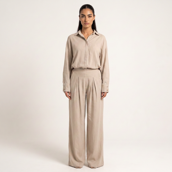 Button shirt coord-linen edit