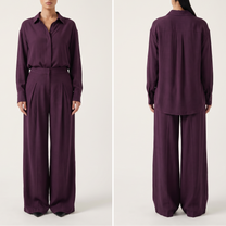 Button shirt coord linen- PLUM {PREORDER}