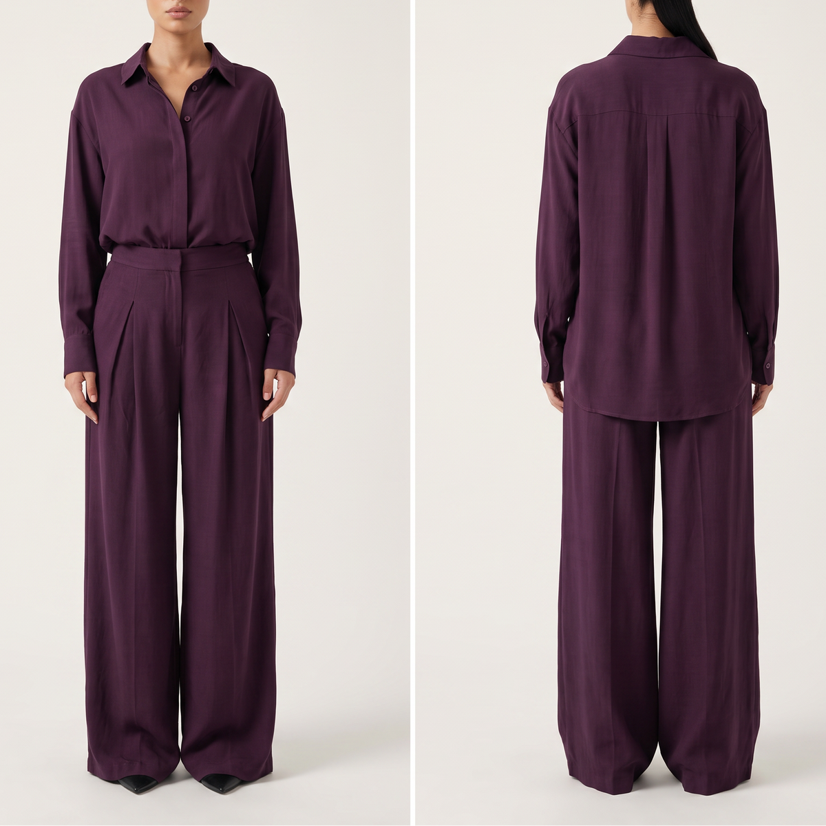 Button shirt coord linen- PLUM {PREORDER}