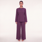 The slit linen coord - Plum [PREORDER]