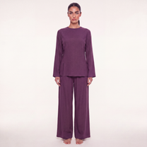 The slit linen coord - Plum [PREORDER]
