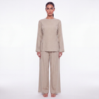 The slit linen coord - Oat [PREORDER]