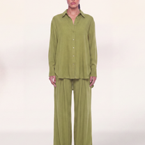 Button shirt coord linen-  Matcha
