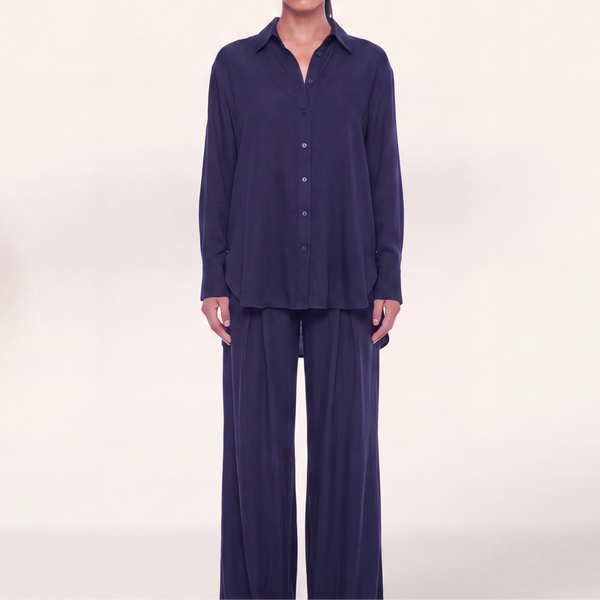 Button shirt coord linen-  Navy