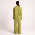 Button shirt coord linen-  Matcha