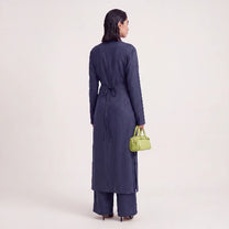 Long linen set-  Navy