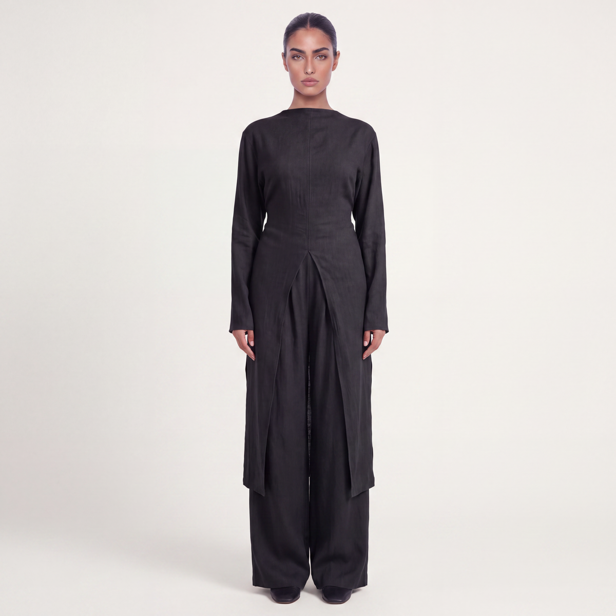 Long linen set- BLACK